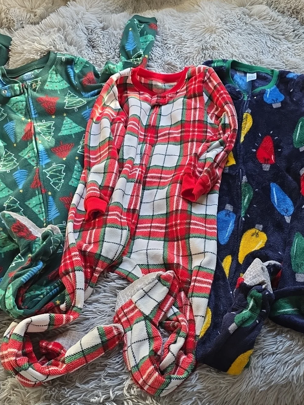 Carter's Red & White Holiday Plaid Footed Sleep Sack